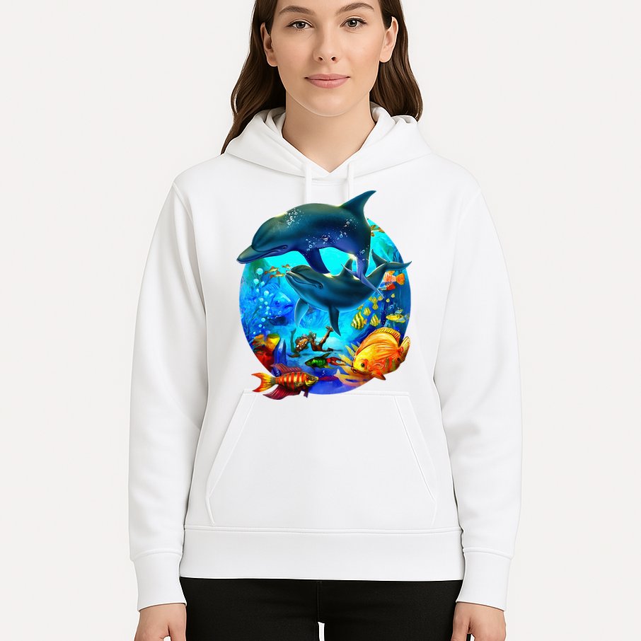 Dolphin Sea Life Save The Ocean Marine Biology Aquarium Hoodie