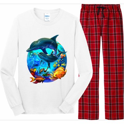 Dolphin Sea Life Save The Ocean Marine Biology Aquarium Long Sleeve Pajama Set