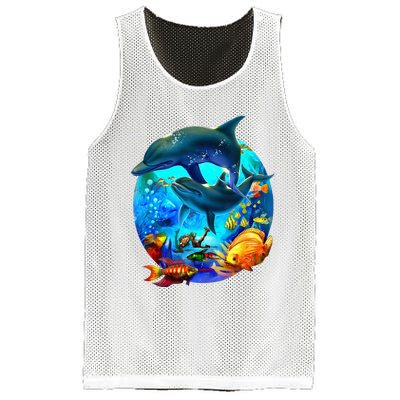 Dolphin Sea Life Save The Ocean Marine Biology Aquarium Mesh Reversible Basketball Jersey Tank