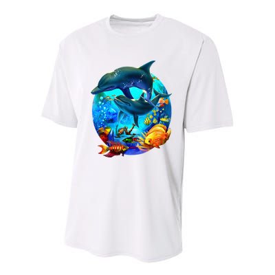 Dolphin Sea Life Save The Ocean Marine Biology Aquarium Youth Performance Sprint T-Shirt