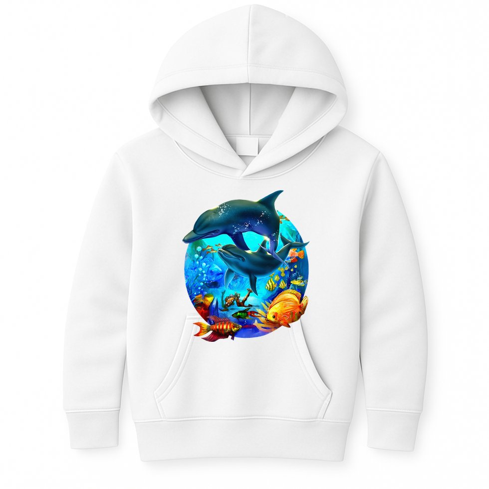 Dolphin Sea Life Save The Ocean Marine Biology Aquarium Kids Hoodie