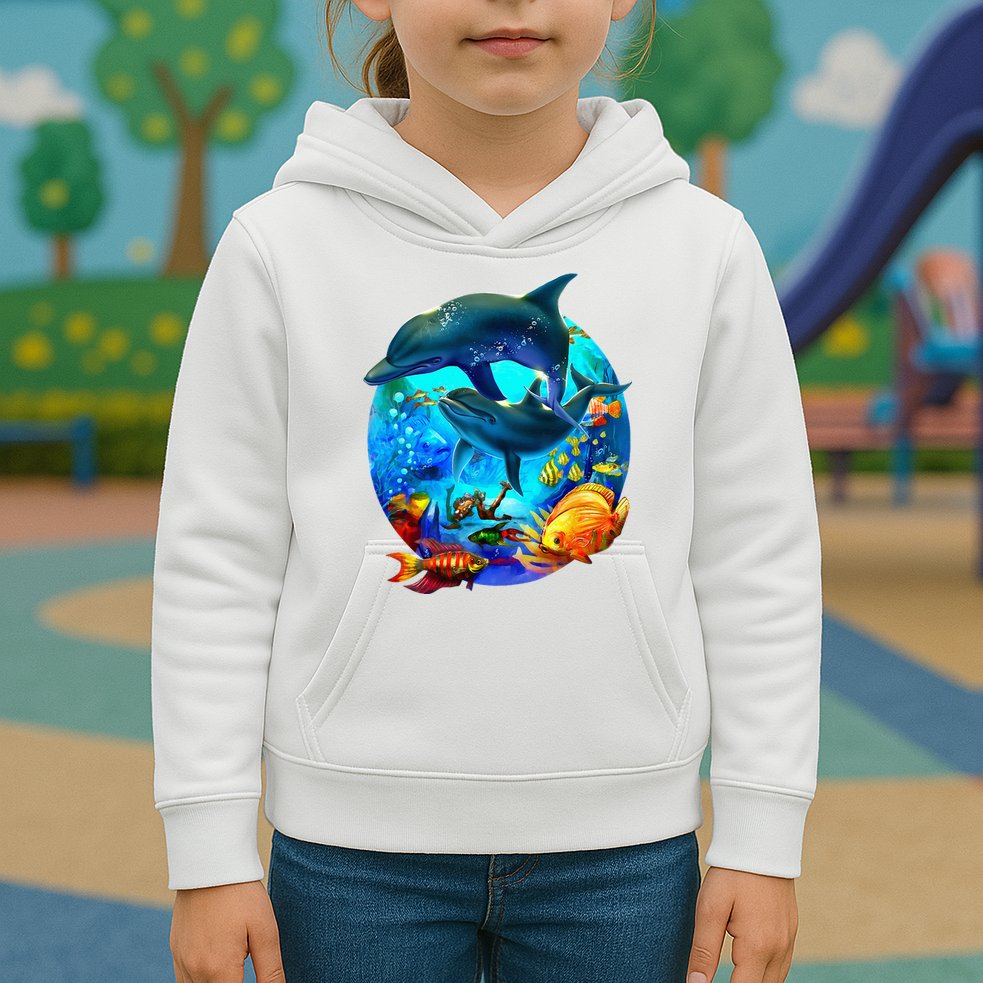 Dolphin Sea Life Save The Ocean Marine Biology Aquarium Kids Hoodie