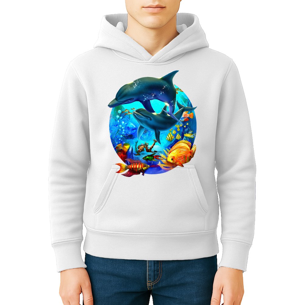 Dolphin Sea Life Save The Ocean Marine Biology Aquarium Kids Hoodie