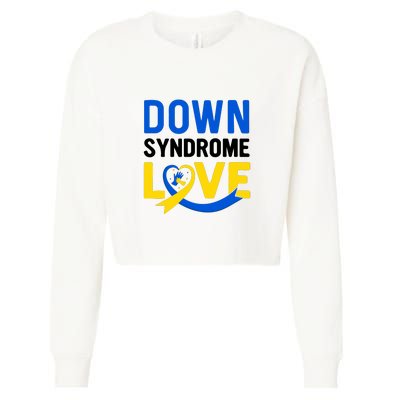 Down Syndrome Love, Down Syndrome Awareness Gift Cropped Pullover Crew