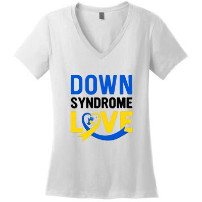 Down Syndrome Love, Down Syndrome Awareness Gift Women's V-Neck T-Shirt