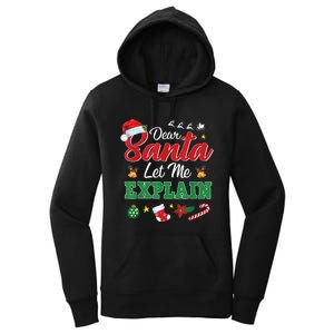 Dear Santa Let Me Explain Funny Christmas Costume Xmas Gift Women's Pullover Hoodie