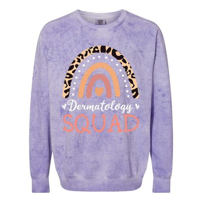 Dermatology Squad Leopard Rainbow Dermatologist Skin Doctor Colorblast Crewneck Sweatshirt