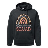 Dermatology Squad Leopard Rainbow Dermatologist Skin Doctor Performance Fleece Hoodie