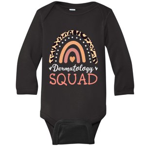 Dermatology Squad Leopard Rainbow Dermatologist Skin Doctor Baby Long Sleeve Bodysuit