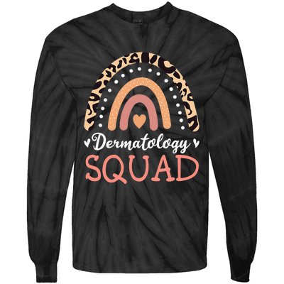 Dermatology Squad Leopard Rainbow Dermatologist Skin Doctor Tie-Dye Long Sleeve Shirt