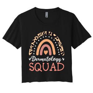 Dermatology Squad Leopard Rainbow Dermatologist Skin Doctor Women's Crop Top Tee