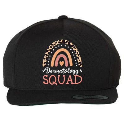 Dermatology Squad Leopard Rainbow Dermatologist Skin Doctor Wool Snapback Cap