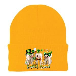 Dental Squad Luckiest Dentist Patrick's Day Shamrock Dentist Gift Knit Cap Winter Beanie