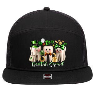 Dental Squad Luckiest Dentist Patrick's Day Shamrock Dentist Gift 7 Panel Mesh Trucker Snapback Hat