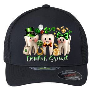 Dental Squad Luckiest Dentist Patrick's Day Shamrock Dentist Gift Flexfit Unipanel Trucker Cap