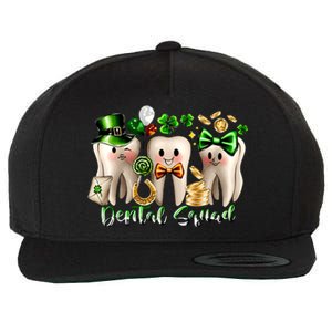 Dental Squad Luckiest Dentist Patrick's Day Shamrock Dentist Gift Wool Snapback Cap