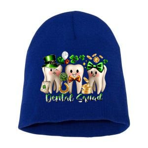 Dental Squad Luckiest Dentist Patrick's Day Shamrock Dentist Gift Short Acrylic Beanie