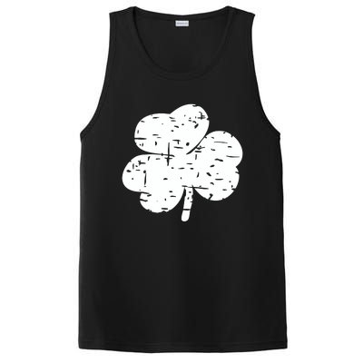 Distressed Shamrock Lucky Clover Vintage St Patrick's Day PosiCharge Competitor Tank