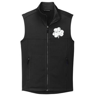 Distressed Shamrock Lucky Clover Vintage St Patrick's Day Collective Smooth Fleece Vest