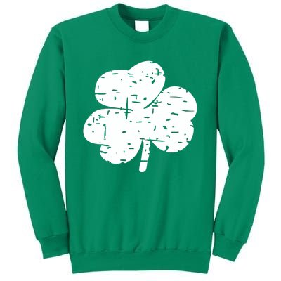 Distressed Shamrock Lucky Clover Vintage St Patrick's Day Sweatshirt