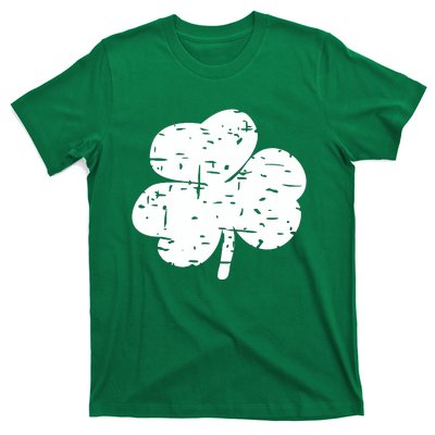 Distressed Shamrock Lucky Clover Vintage St Patrick's Day T-Shirt