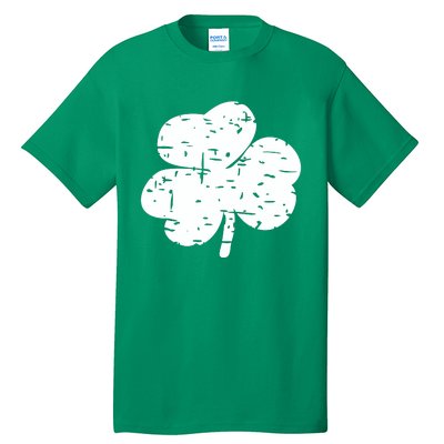 Distressed Shamrock Lucky Clover Vintage St Patrick's Day Tall T-Shirt