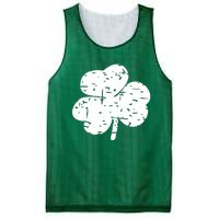 Distressed Shamrock Lucky Clover Vintage St Patrick's Day Mesh Reversible Basketball Jersey Tank