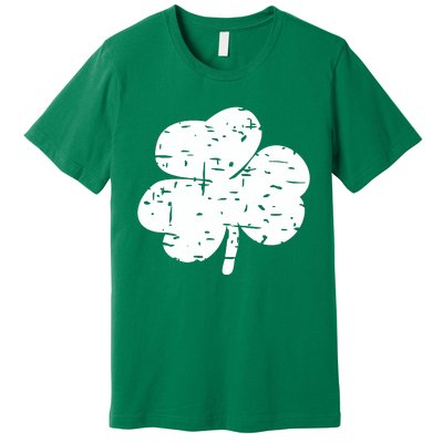 Distressed Shamrock Lucky Clover Vintage St Patrick's Day Premium T-Shirt