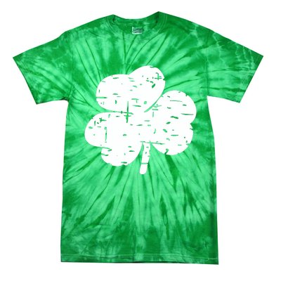 Distressed Shamrock Lucky Clover Vintage St Patrick's Day Tie-Dye T-Shirt