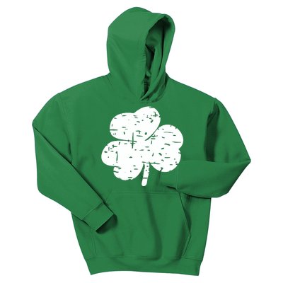 Distressed Shamrock Lucky Clover Vintage St Patrick's Day Kids Hoodie