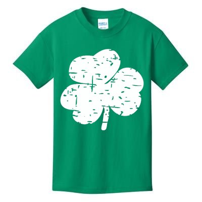 Distressed Shamrock Lucky Clover Vintage St Patrick's Day Kids T-Shirt