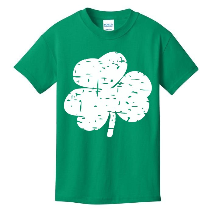 Distressed Shamrock Lucky Clover Vintage St Patrick's Day Kids T-Shirt