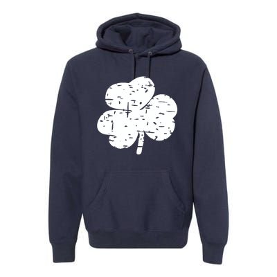 Distressed Shamrock Lucky Clover Vintage St Patrick's Day Premium Hoodie