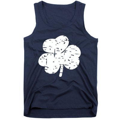 Distressed Shamrock Lucky Clover Vintage St Patrick's Day Tank Top