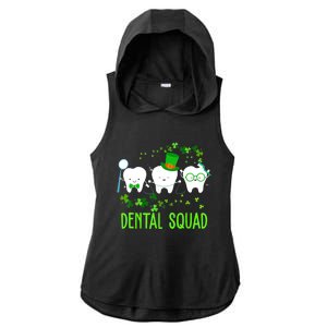 Dental Squad Lucky Shamrock Dental Hygienist St Patrick Day Gift Ladies PosiCharge Tri-Blend Wicking Draft Hoodie Tank