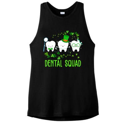 Dental Squad Lucky Shamrock Dental Hygienist St Patrick Day Gift Ladies PosiCharge Tri-Blend Wicking Tank