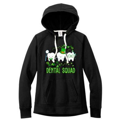 Dental Squad Lucky Shamrock Dental Hygienist St Patrick Day Gift Women's Fleece Hoodie