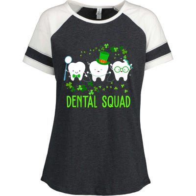 Dental Squad Lucky Shamrock Dental Hygienist St Patrick Day Gift Enza Ladies Jersey Colorblock Tee