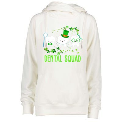 Dental Squad Lucky Shamrock Dental Hygienist St Patrick Day Gift Womens Funnel Neck Pullover Hood