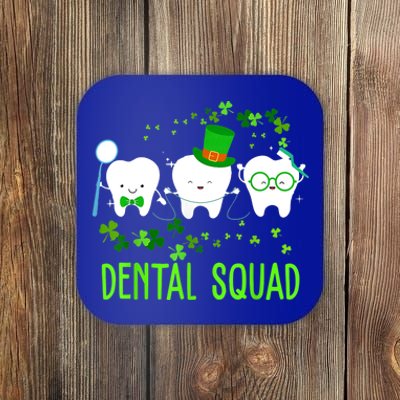 Dental Squad Lucky Shamrock Dental Hygienist St Patrick Day Gift Coaster