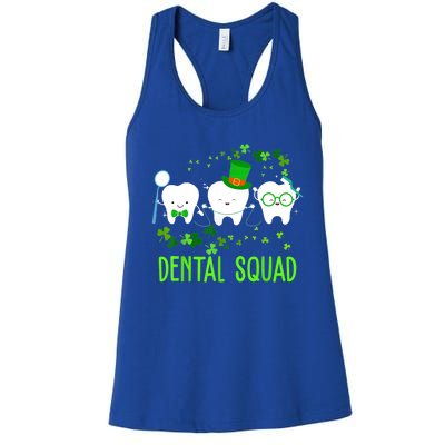 Dental Squad Lucky Shamrock Dental Hygienist St Patrick Day Gift Women's Racerback Tank