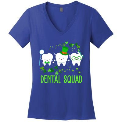 Dental Squad Lucky Shamrock Dental Hygienist St Patrick Day Gift Women's V-Neck T-Shirt