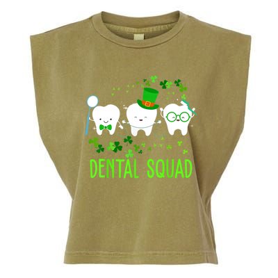 Dental Squad Lucky Shamrock Dental Hygienist St Patrick Day Gift Garment-Dyed Women's Muscle Tee