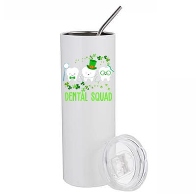 Dental Squad Lucky Shamrock Dental Hygienist St Patrick Day Gift Stainless Steel Tumbler