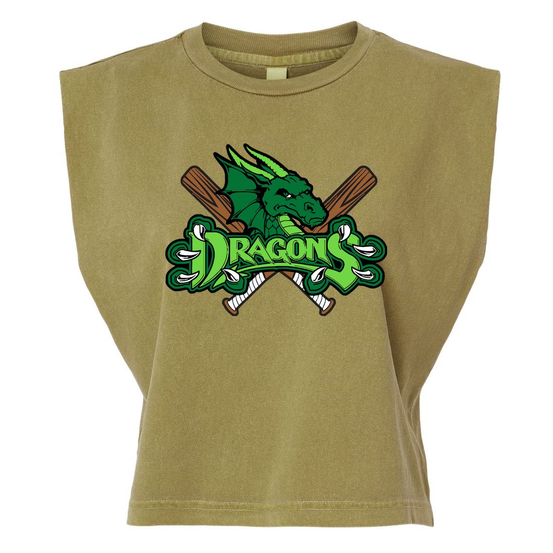 Dragons Sports Logo Garment-Dyed Women's Muscle Tee