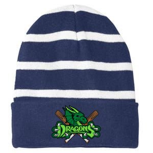 Dragons Sports Logo Striped Beanie with Solid Band