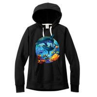 Dolphin Sea Life Save The Ocean Marine Biology Aquarium Women's Fleece Hoodie