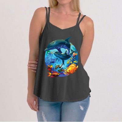 Dolphin Sea Life Save The Ocean Marine Biology Aquarium Women's Strappy Tank