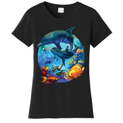 Dolphin Sea Life Save The Ocean Marine Biology Aquarium Women's T-Shirt