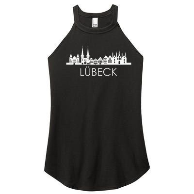 Die Stadt LüBeck Skyline Silhouette Germany LüBeck Women’s Perfect Tri Rocker Tank